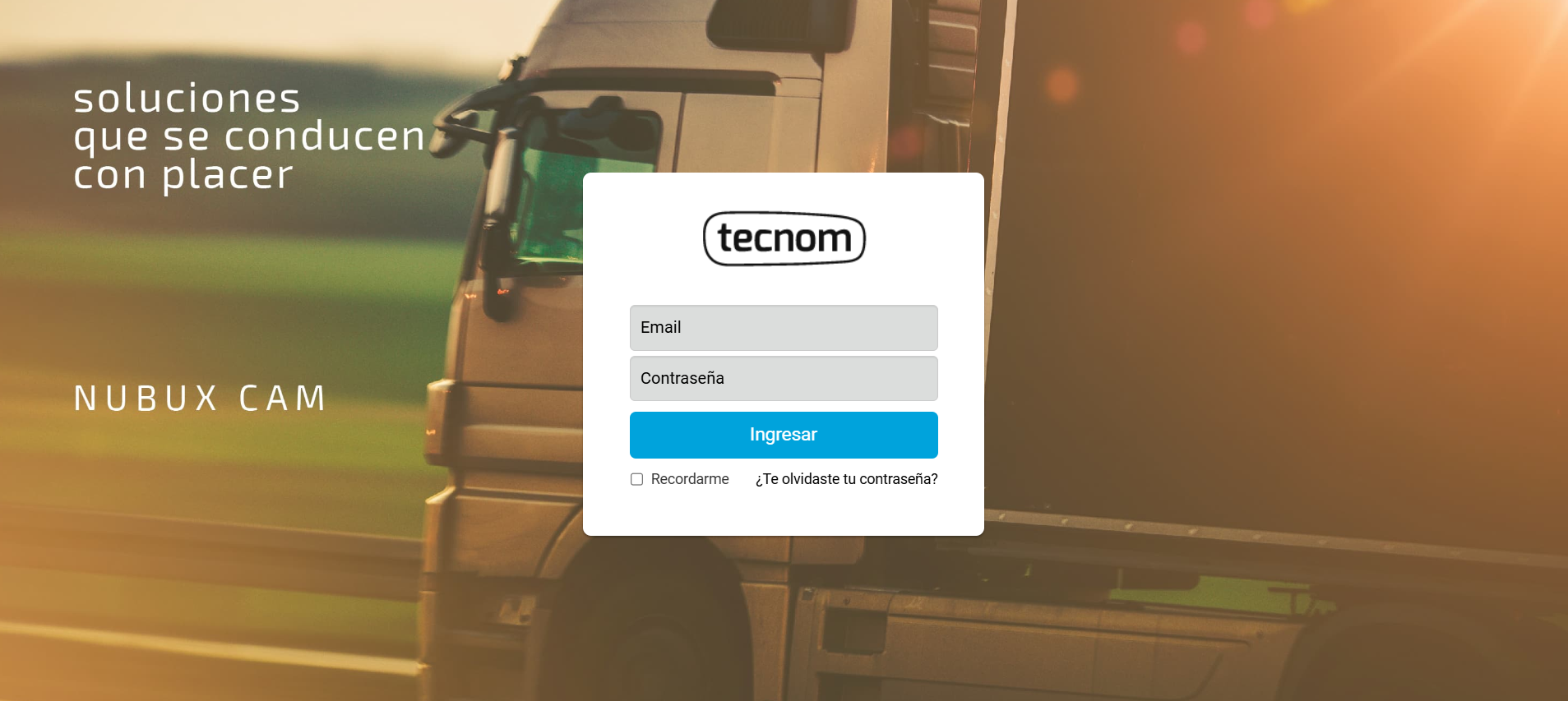Pantalla de inicio de sesion de Tecnom Nubux